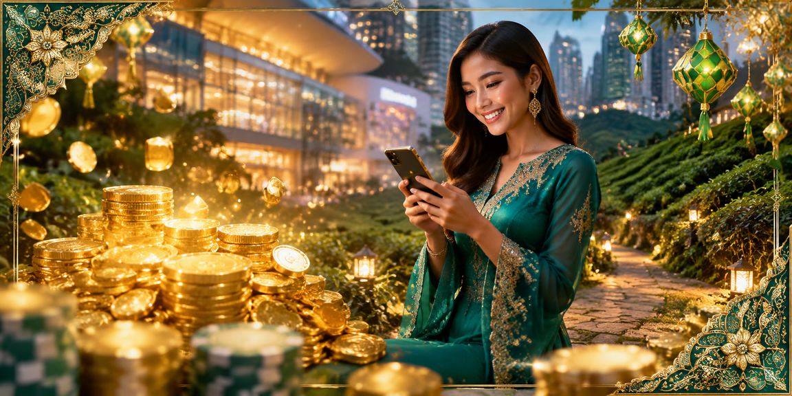 Pemain mengakses platform pertaruhan sukan mudah alih di Kuala Lumpur dengan corak batik tempatan