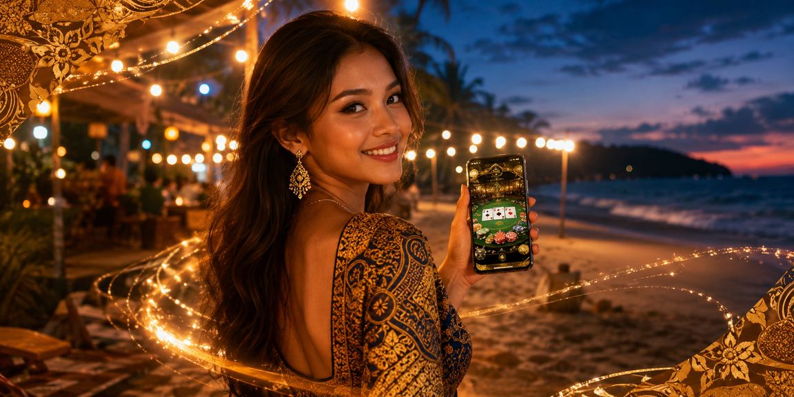 Suasana permainan baccarat premium dengan corak batik Malaysia yang kaya identiti tempatan